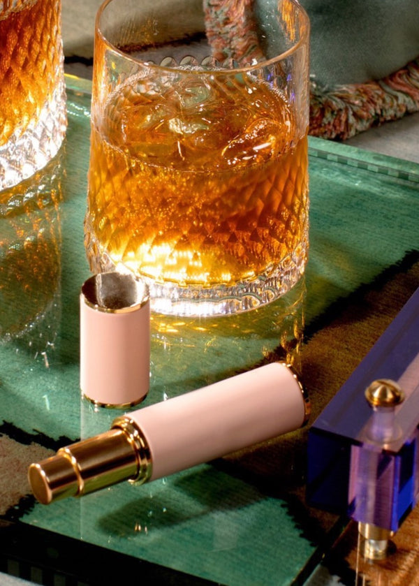 TRAVEL/PURSE PERFUME ATOMIZER: LACQUERED, POWDER ROSE