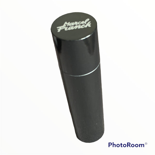 TRAVEL/PURSE PERFUME ATOMIZER: EXCHANGEABLE VIAL, CELULOSE, BLACK