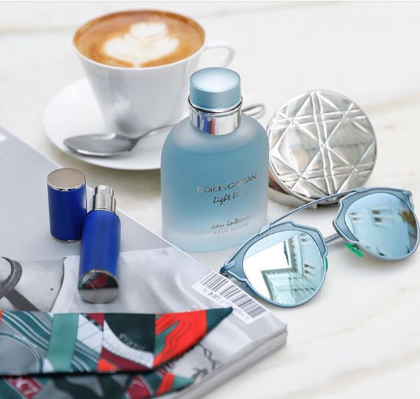 TRAVEL/PURSE PERFUME ATOMIZER: LACQUERED, BLUE