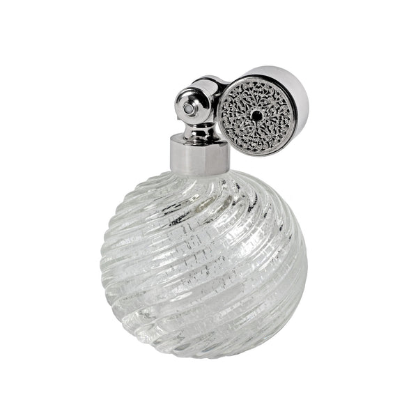 HOME COLLECTION: MURANO GLASS,PALLADIUM PLATED ESCALE MOUNT, CLEAR, INSERTED SILVER LEAFS